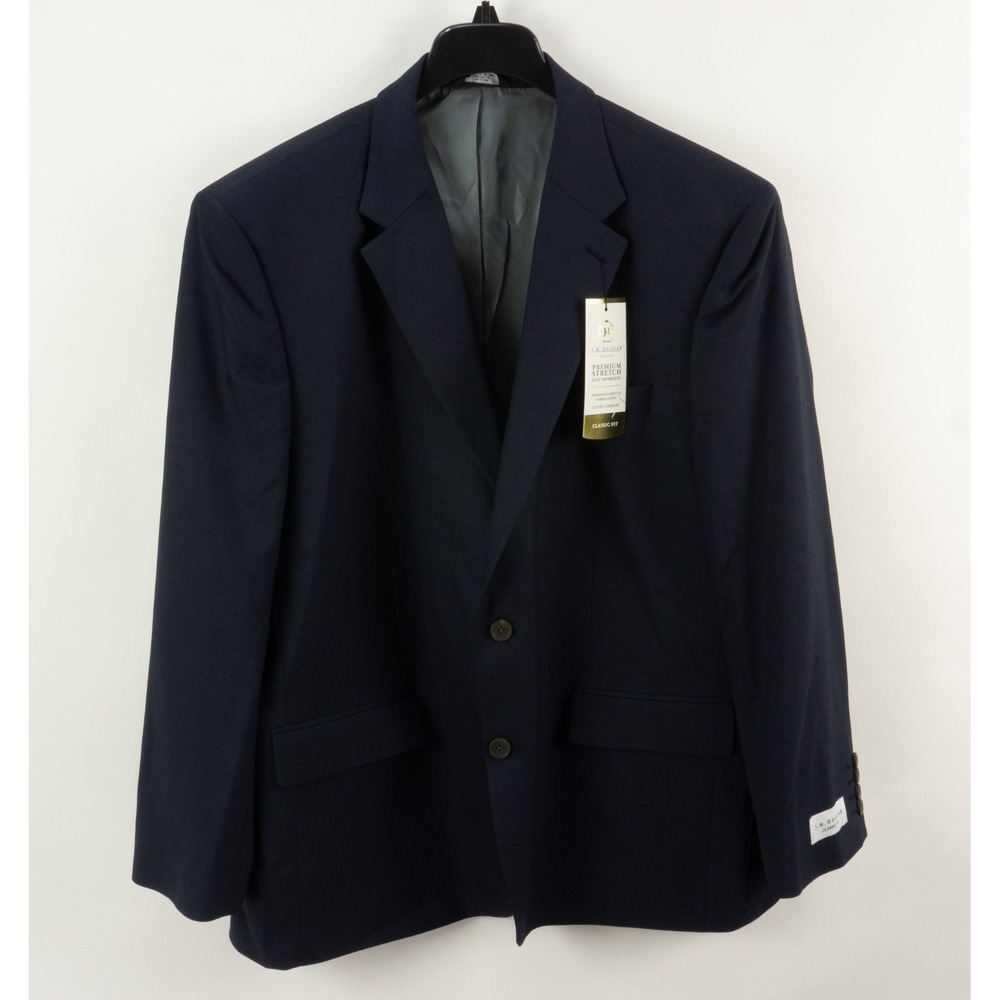 New J.M. Haggar Premium Classic-Fit Stretch Performance Suit Jacket Men 50R Blue
